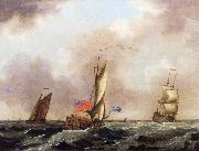 Francis Swaine A royal yacht and a merchantman in choppy seas oil painting on canvas